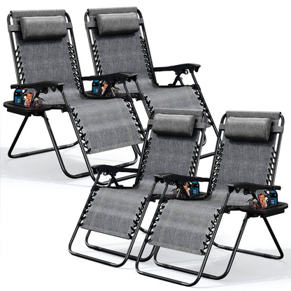 Zero Gravity Chair Outdoor Lounge Chairs with Cup Holder