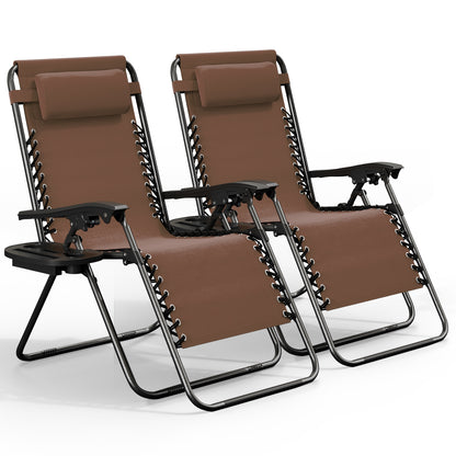 Zero Gravity Chair Outdoor Lounge Chairs with Cup Holder