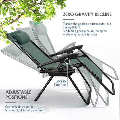Zero Gravity Chair Outdoor Lounge Chairs with Cup Holder