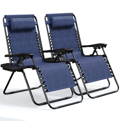 Zero Gravity Chair Outdoor Lounge Chairs with Cup Holder