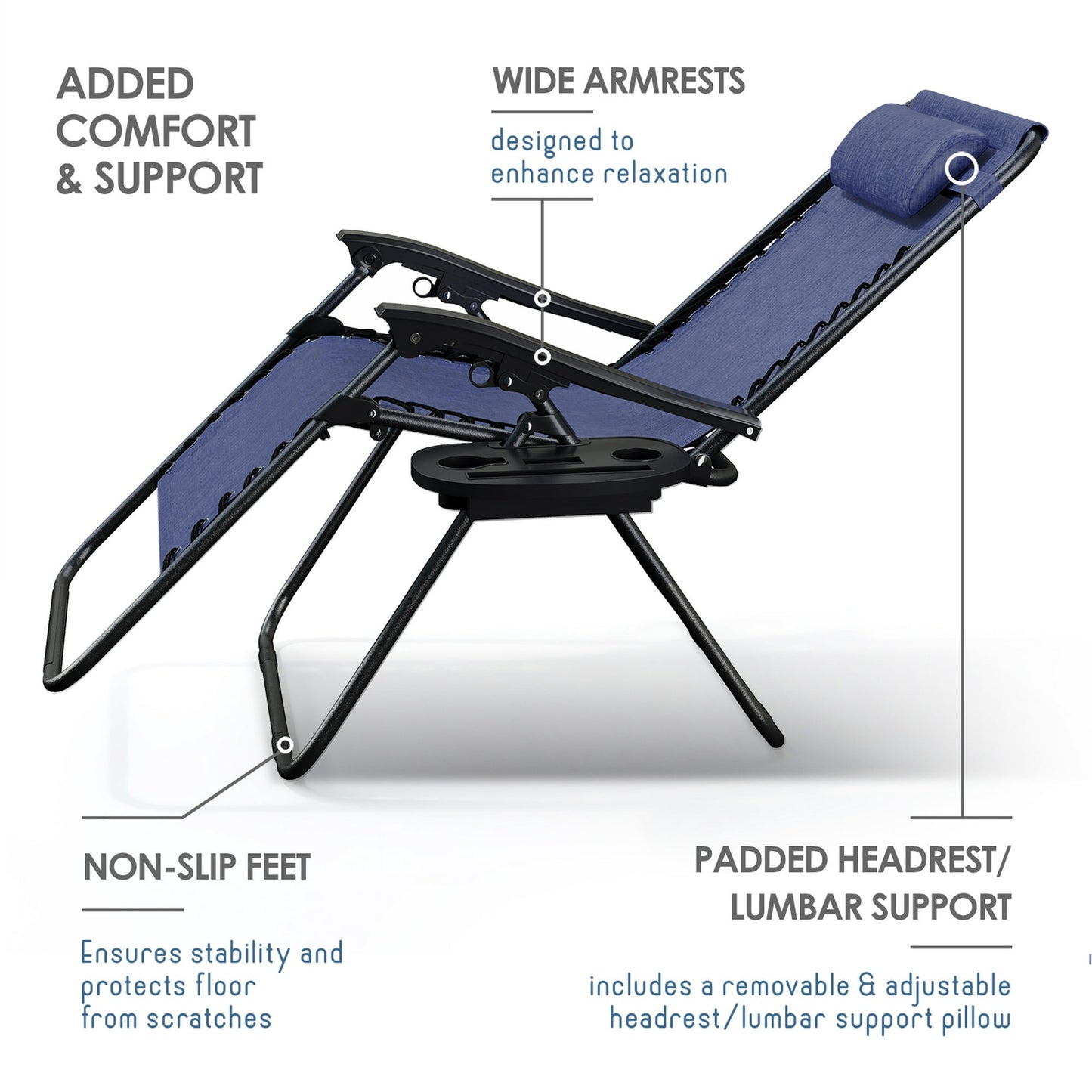 Zero Gravity Chair Outdoor Lounge Chairs with Cup Holder