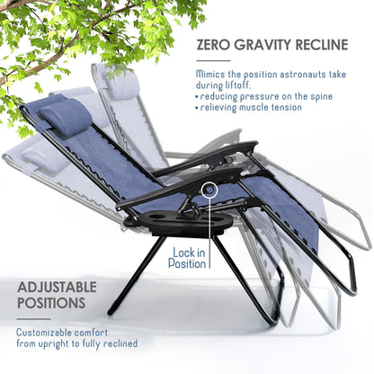 Zero Gravity Chair Outdoor Lounge Chairs with Cup Holder