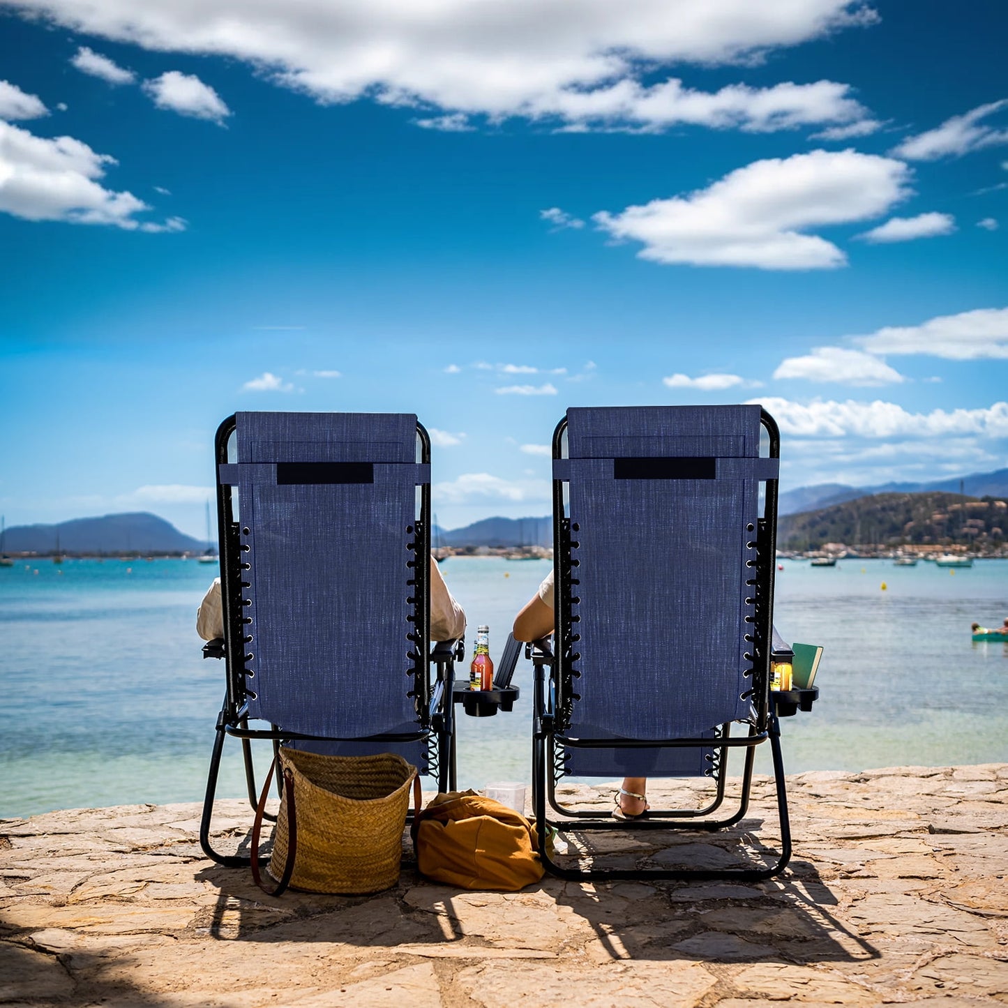 Zero Gravity Chair Outdoor Lounge Chairs with Cup Holder