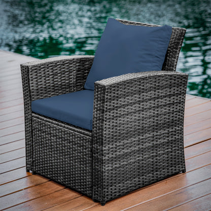 4 Piece Premium Patio Furniture Wicker Conversation Set