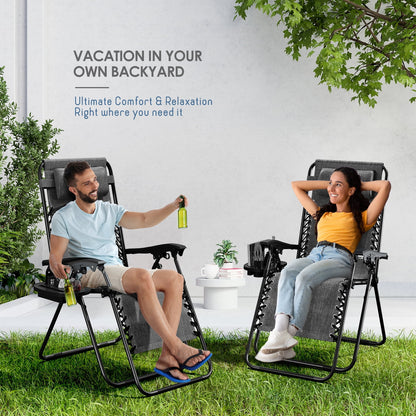 Zero Gravity Chair Outdoor Lounge Chairs with Cup Holder